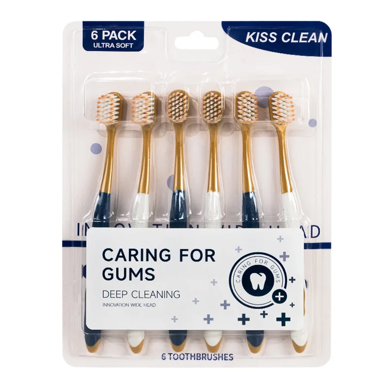 عبوة من 6 فرش أسنان ذات شعيرات ناعمة للبالغين، مجموعة عائلية للعناية بالفم المنزلية #6
