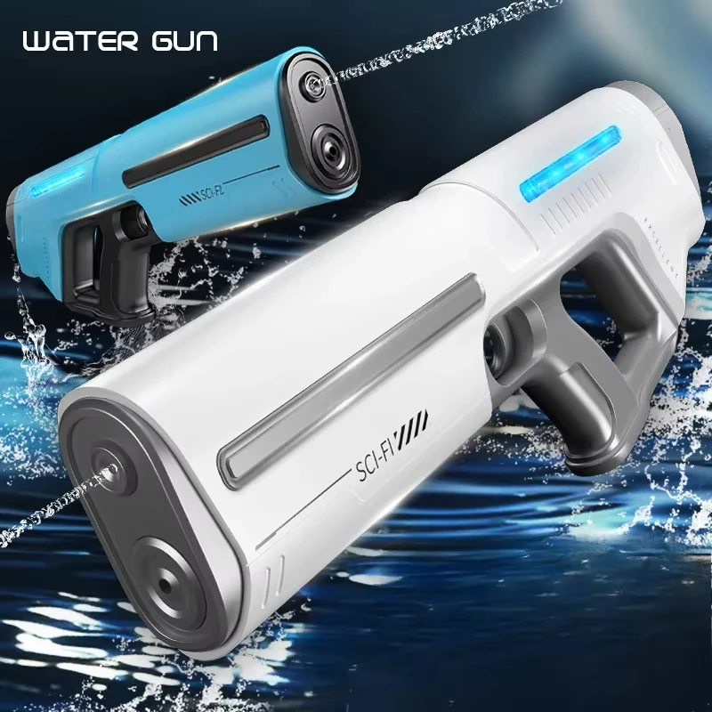 Elektryczny pistolet na wodę ładowany przez USB Automatyczny, mocny Squirt Magazynowanie wody o dużej pojemności Letnia zabawka plażowa dla dzieci i chłopców