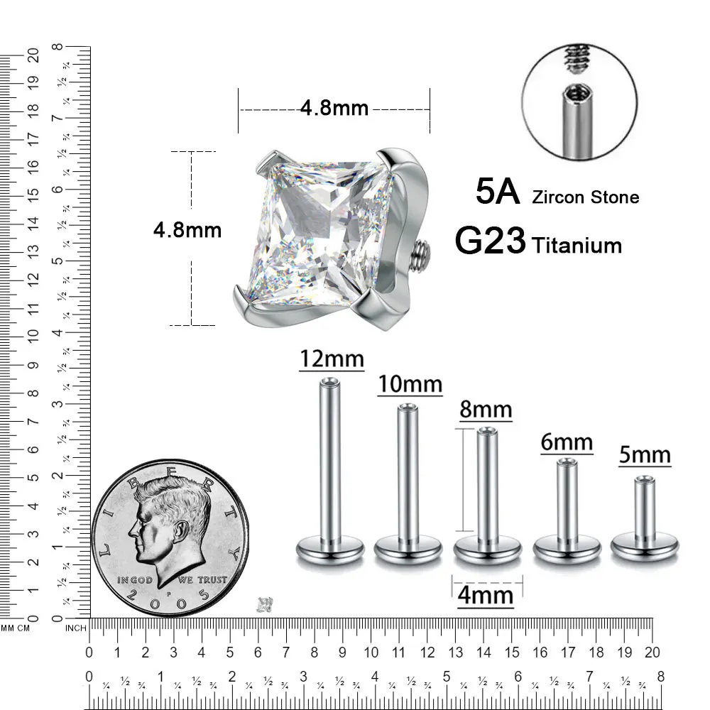 Colorful Summer G23 Titanium Piercing 16G Nose Stud Earrings Sexy Labret Ear Cartilage Helix Tragus Rings Fashion Body Jewelry