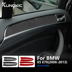 Real Soft Carbon Fiber For BMW X5 E70 2006 2007 2008 2009 2010 2011 2012 2013 Car Door Handle Panel Cover Sticker Accessories