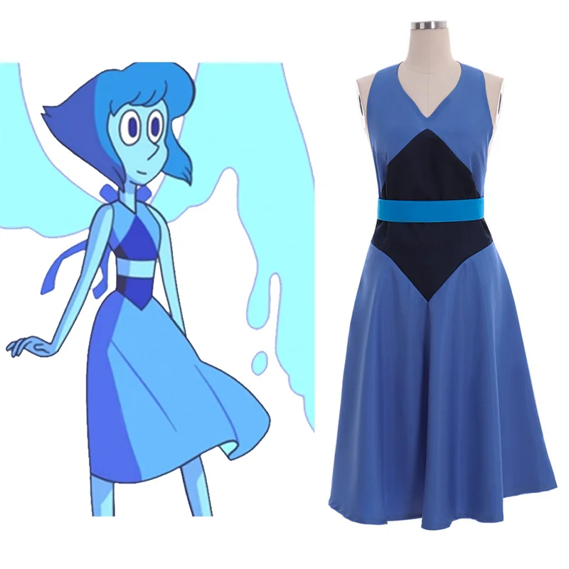 

Steven Universe Lapis Lazuli Cosplay Costume Blue Dress Daily Wear For Women Halloween Party Outfits