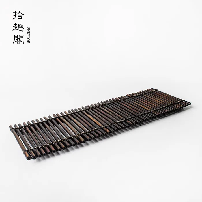 Handmade Woven Cup Dry Soaking Plate, Bamboo Mat, Table, Tray, Holder, Kung Fu Tea, Tea Ceremony Accessories