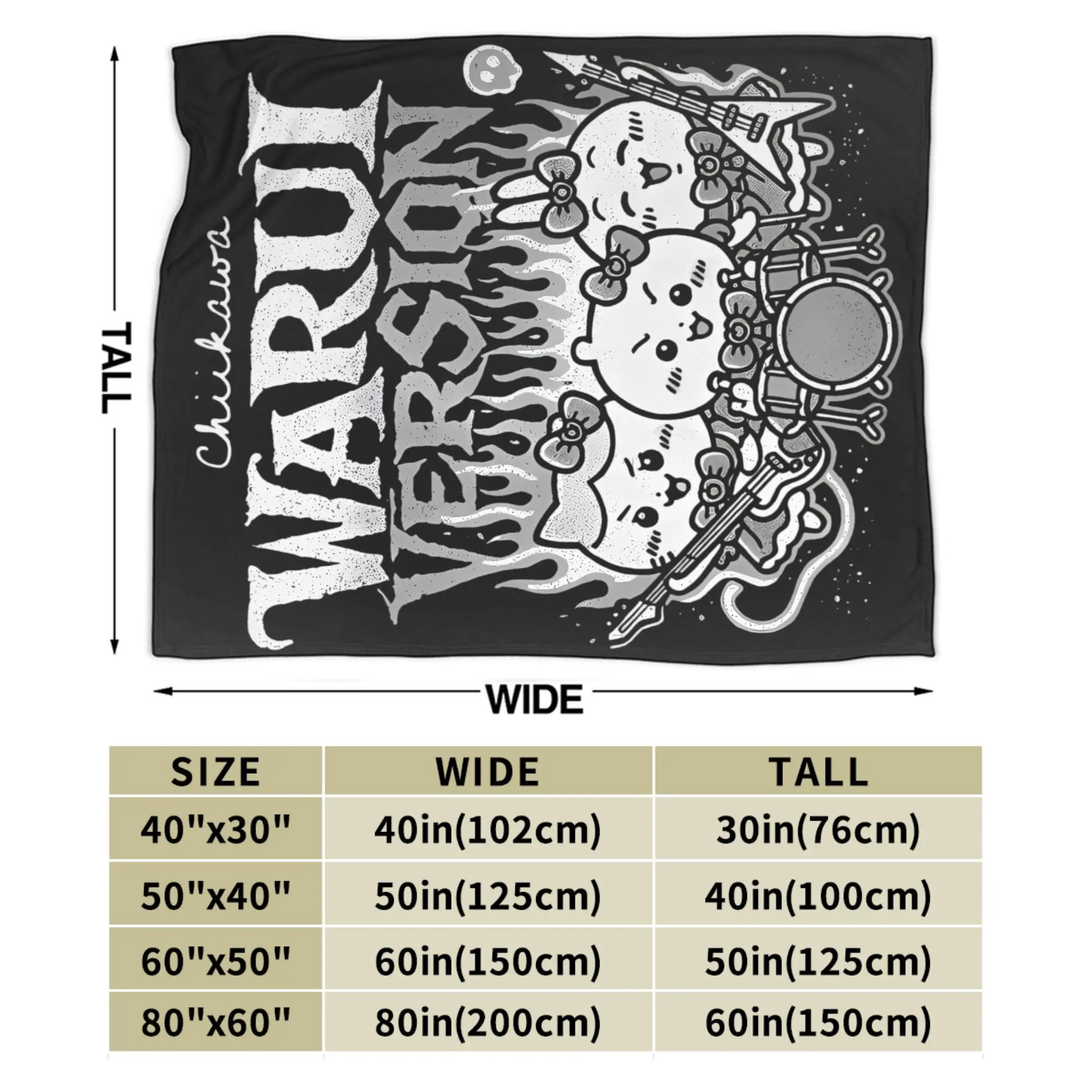 Chiikawa Hachiware Usagi Warui نسخة الصوف رمي بطانية الجرونج البطانيات ل أريكة المفارش لينة في الهواء الطلق تنفس #6