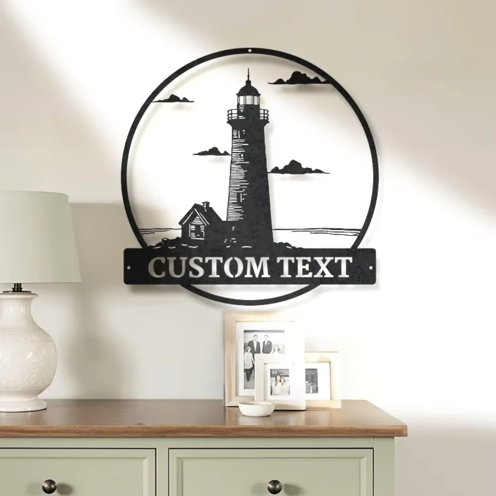 Custom Seaside Lighthouse Sign Personalized, Durable for Long term Use, Ideal Beach House Wall Art, Must - Have Gift