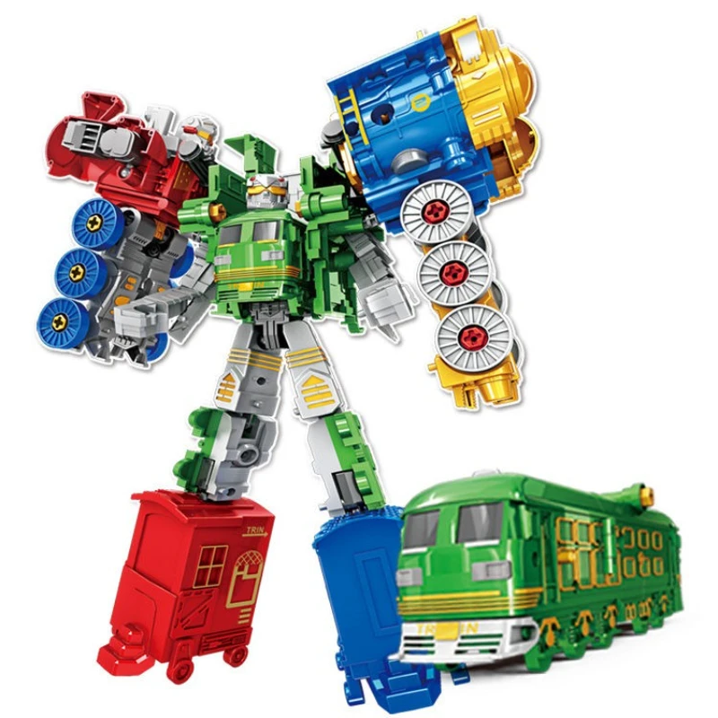 Combinaison de Train 3 en 1, jouet Robot à déformation, figurine d'action Convertible, modèle en plastique, voiture Robot, jouet série Anime, cadeau pour enfants