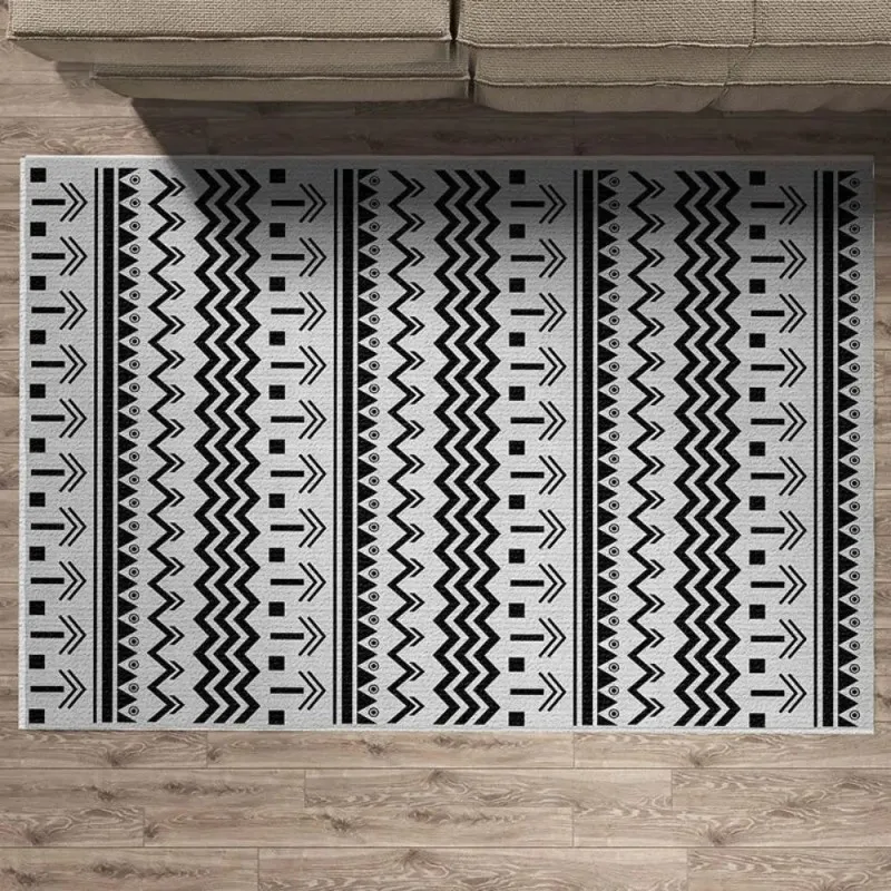 Großer Teppich im Vintage-marokkanischen Stil für Wohnzimmer, Heimdekoration, Schlafzimmer, Nachttisch, Flanell-Bodenmatte, rutschfester Balkon-Fußteppich