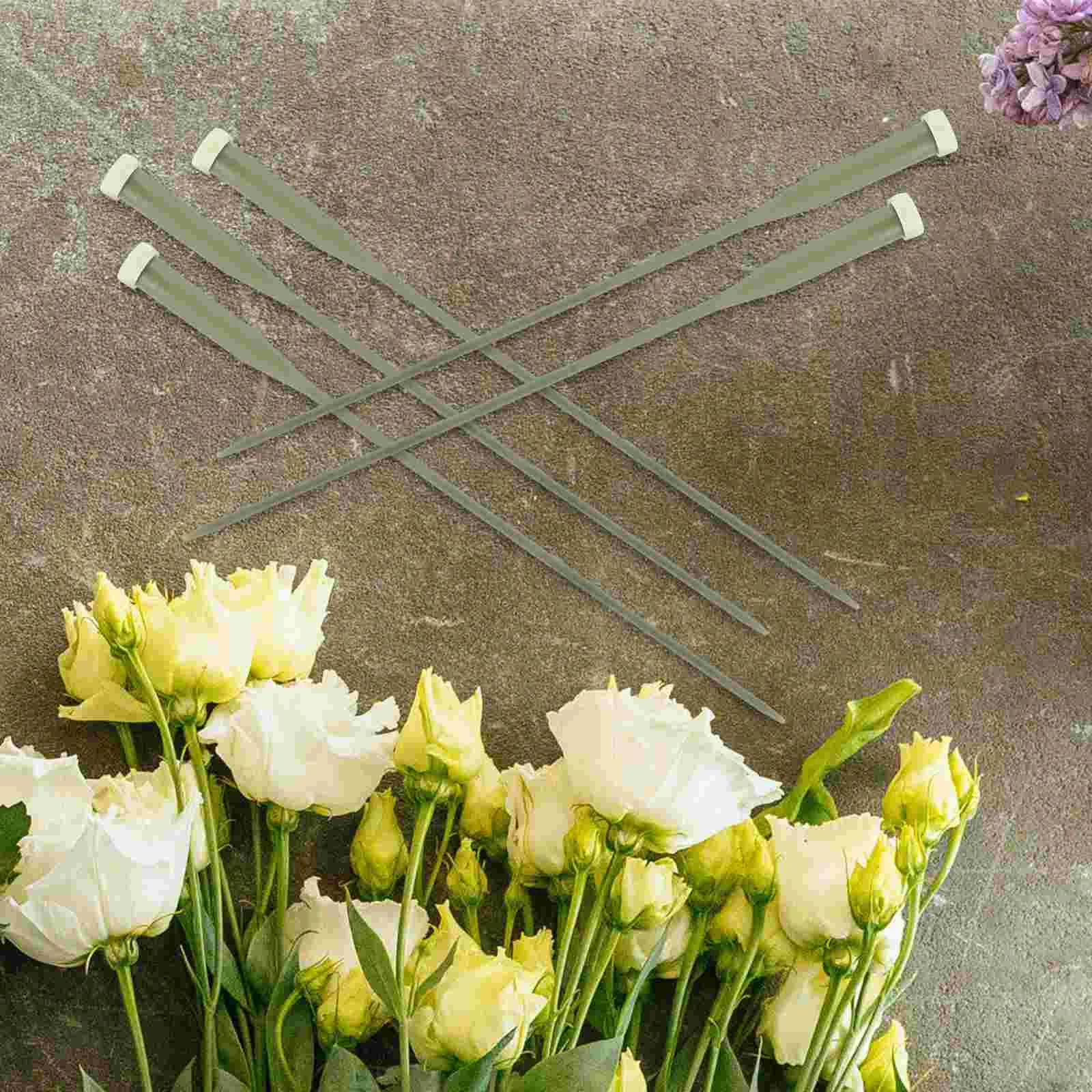 50 Pcs Planting Tube Bouquet Water Vials Retention Extension Rod Flower Arrangement Container Plastic Floral Tubes Vase