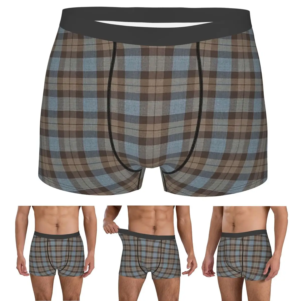 

Boxer Underpants Shorts Tartan Panties Men's Breathable Underwear for Homme Man Boyfriend Gift