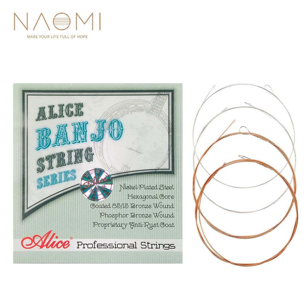 

NAOMI 1 комплект Alice Banjo String AJ07 Струны для банджо 009 до 030 дюймов покрытый стальным покрытием никелевый сплав рана AJ07