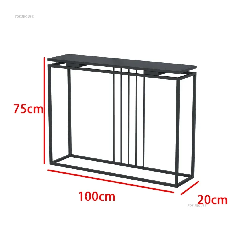 طاولات وحدة تحكم صغيرة للشقة للمدخل، طاولة وحدة تحكم من الحديد المطاوع حديثة وبسيطة لغرفة المعيشة #4