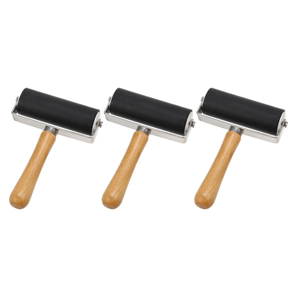 3 Pcs Other Supplies Printmaking Roller Tool Rollers for Crafting Ink Applicator Metal Printing