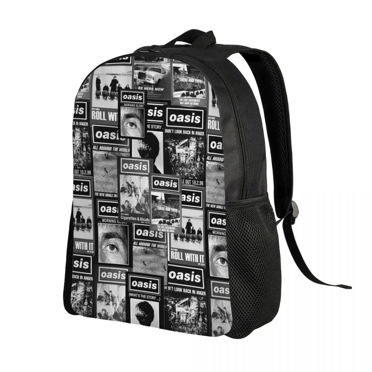 Custom Oasis British Rock Backpack for Women Men Waterproof College School Bag Print Bookbags