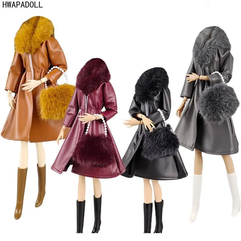 Fur Leather Fashion Doll Clothes Set For 11.5