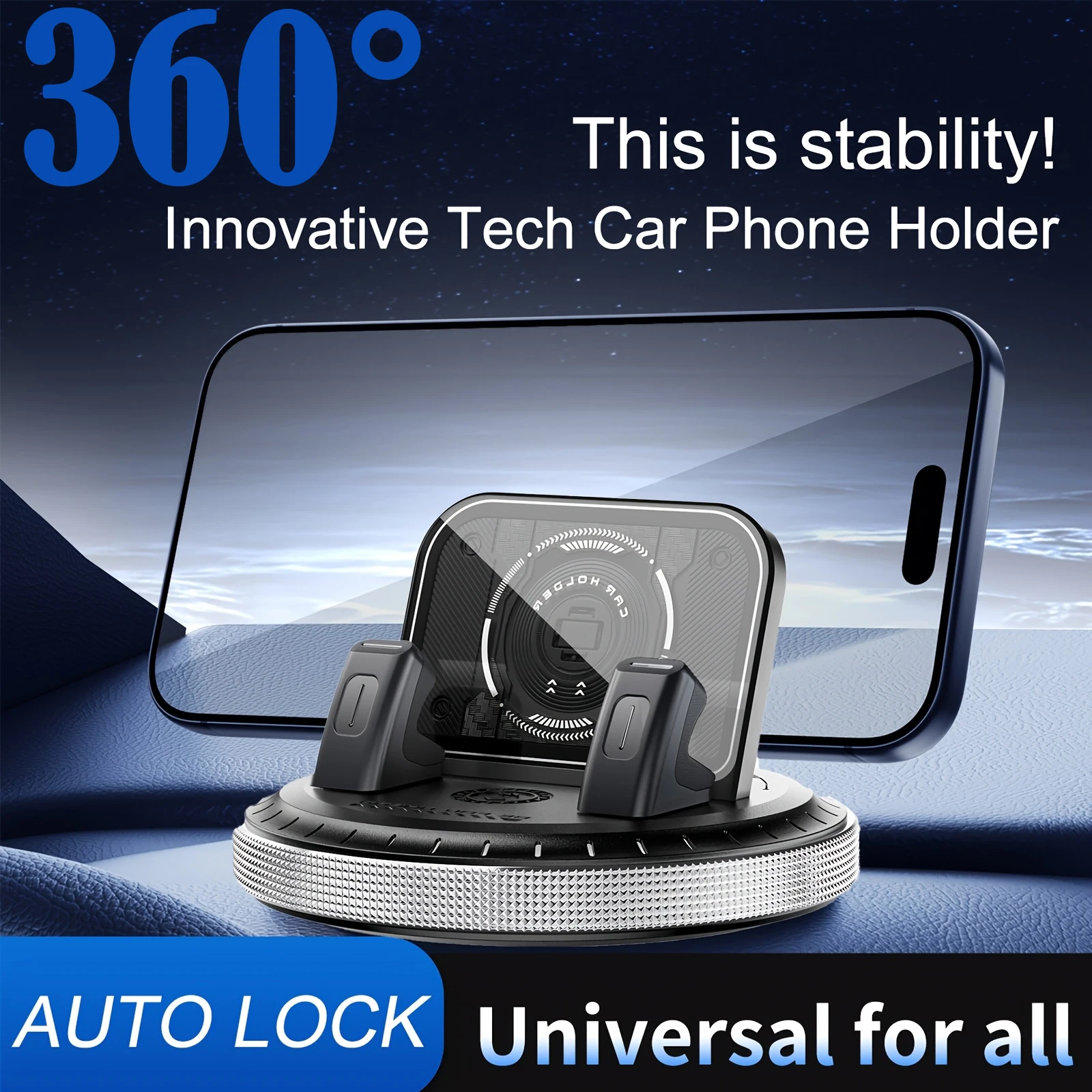 

Phone Holder 360° Rotatable Adjustable Car Phone Holder Compatible with All Phones Suitable for Home Office and Car for iPhone 17 16 Samsung Huawei Xiaomi Oneplus
