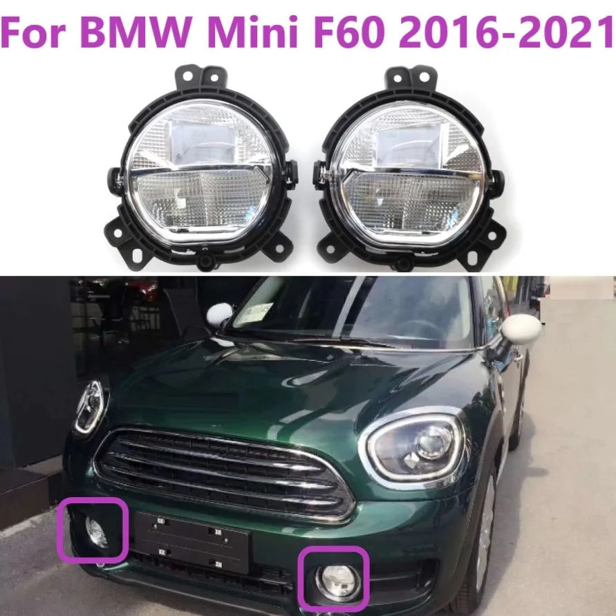 

Для BMW Mini F60 2016-2021 левый и правый передний бампер автомобиля, искусственная противотуманная фара, замена 63177409121 63177409122, противотуманная фара