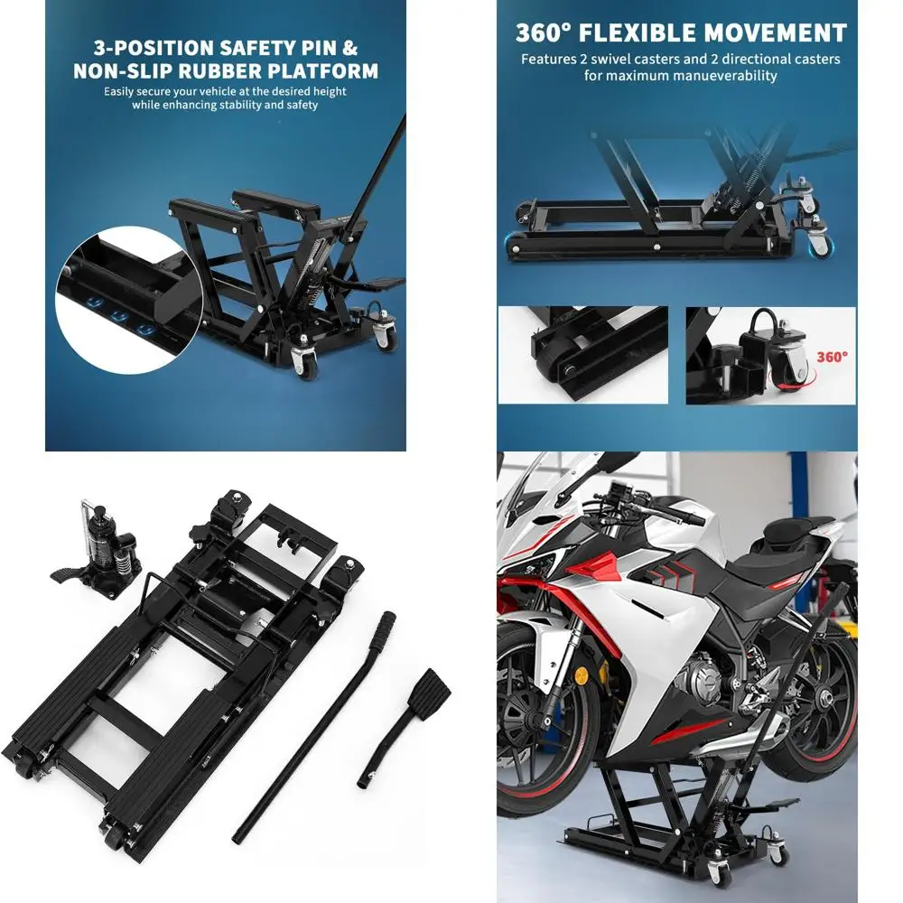

1500 lbs Capacity Scissor Motorcycle Lift Jack with Foot Pedal and Wheels for Garage Use