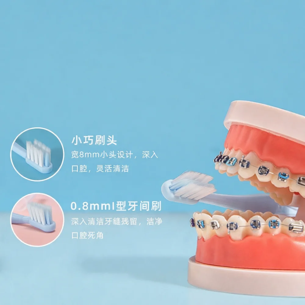Professional Dental Orthodontic Toothbrush Soft Bristle U Shaped Head Cleaning Brushes For Braces Adult Oral Care