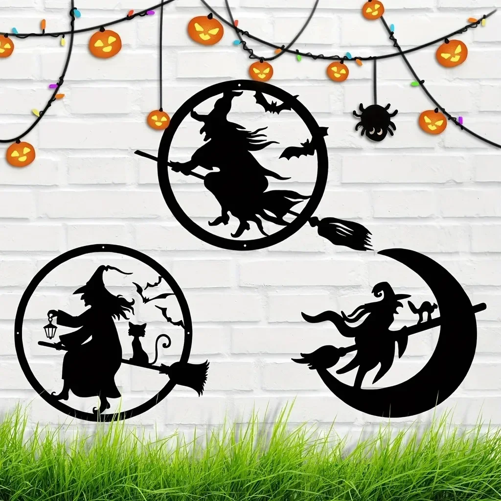 Captivating Metal Wall Decor Halloween Witch Door Hanger. Lovely Halloween Front Door Decor and Home Decor Metal Artwork