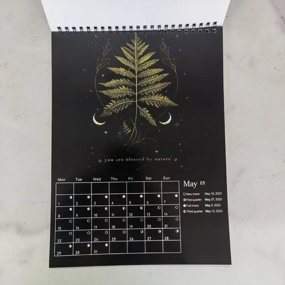 Contains 12 Original Illustrations 2025 Calendar Drawn Throughout The Year Daily Monthly Schedule Dark Forest Lunar Calendar