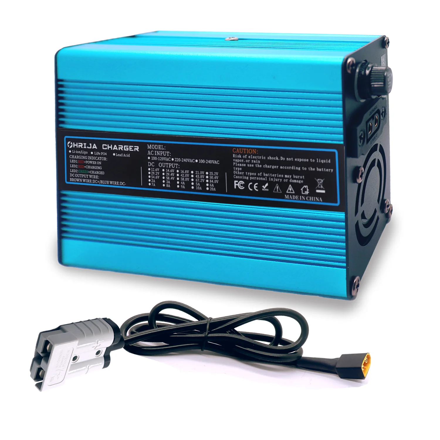 

Detachable connector 16.8V 10A Smart Aluminum Shell Is Suitable For Lithium Ion Battery 4S 14.8V High power with cooling fan