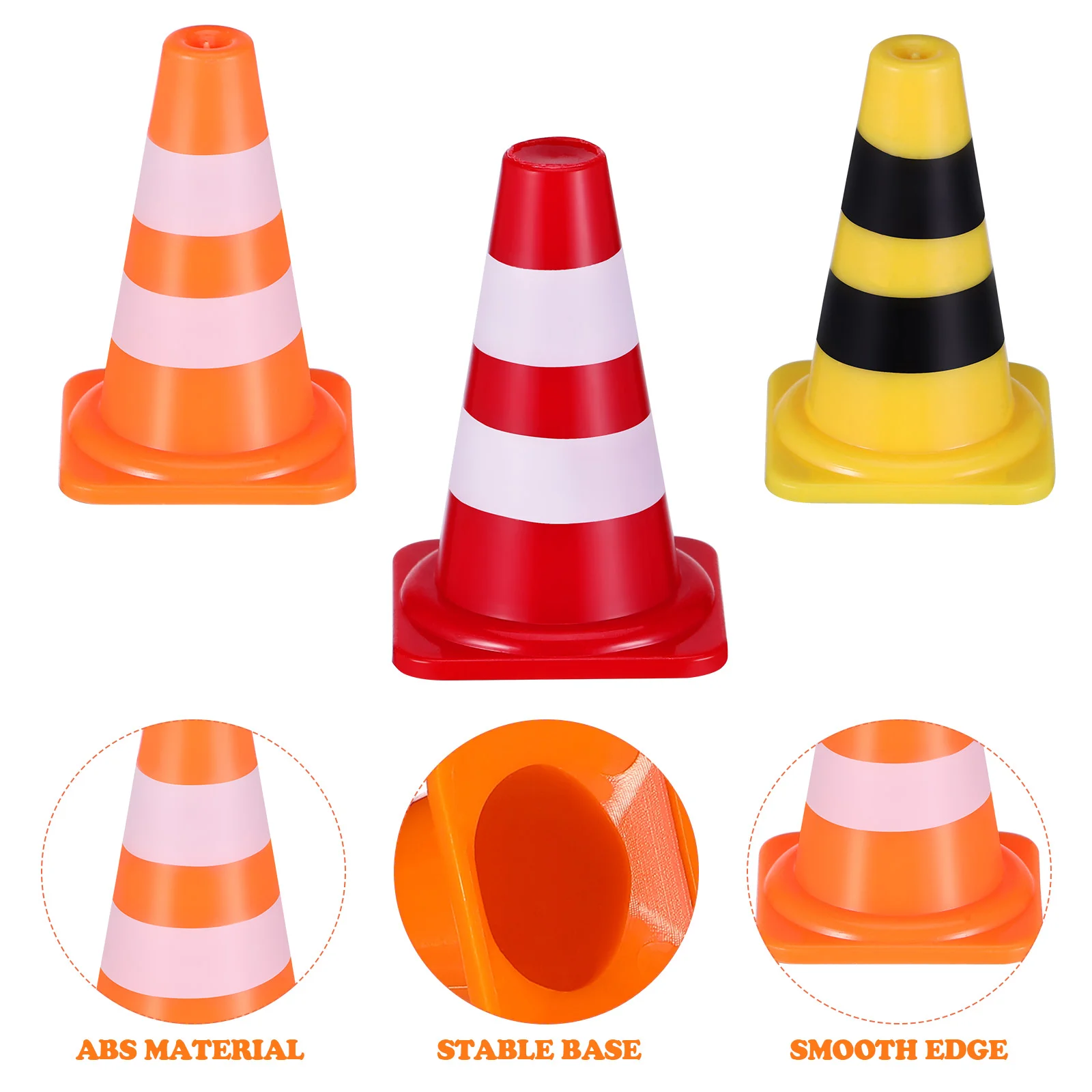 30 Pcs Kids Toys Roadblock Sign Traffic Signs For Safety Cone Small Cones Plastic