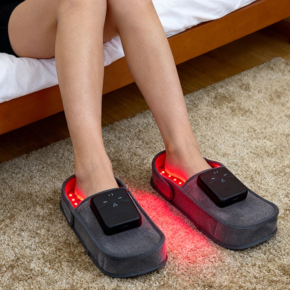 Red Light Massage Shoes Infrared Therapy To Relieve Plantar Fasciitis Cordless Rechargeable Boots To Relieve Fatigue Homeusd