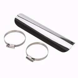 Straight Plain Chrome Motorcycle Parts Exhaust Muffler Pipe Cover Universal Heat Shield For Honda Kawasaki Cruiser Chopper