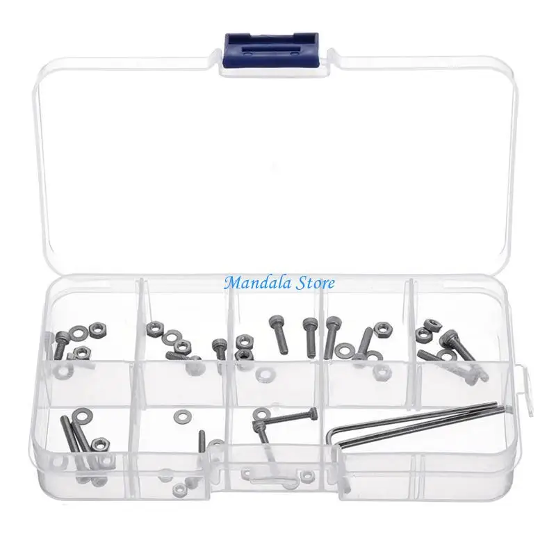 U2JC Headshell cartridges Mounting Steel Bolts Hexagonal Tool for Head Screws Nut Set with Mixed Packed for Househol