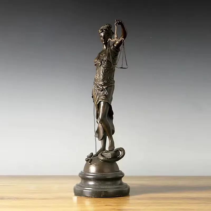 

Lady Justice Statue Bronze Greek Goddess Themis Justitia Sculpture Figurine Estatua justica Antique Art Perfect Home Decor