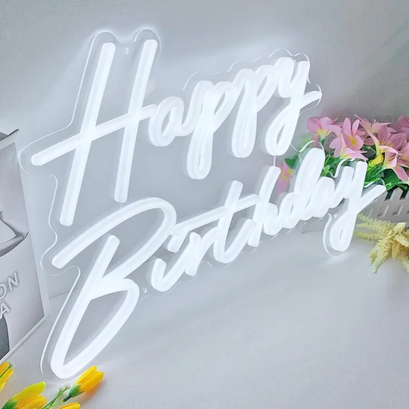 Alles Gute zum Geburtstag alle Partys groß-23x14 Zoll LED mit dimmbaren Schalter Wand dekor Foto Hintergrund (Power by USB)-von Colysor