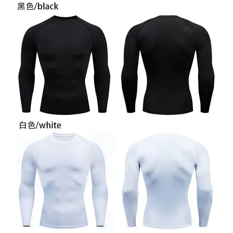Men Running Compression T-shirt Long sleeves Sport Tees Gym Fitness Sweatshirt Mans Jogging Tracksuit Homme Athletic Shirt Tops