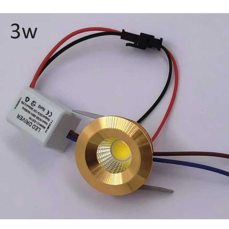 Mini downlights led prateados/pretos/brancos/dourados, 1w 3w 85v-265v 35mm, display de joias, teto embutido, lâmpada de ponto de armário, dc12v 24v