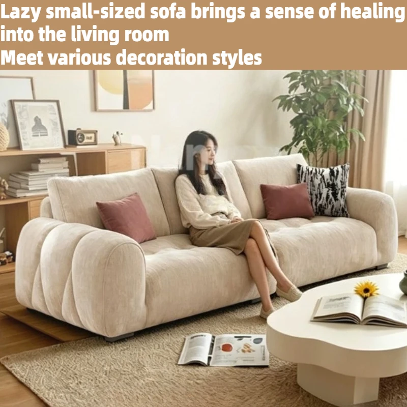 

Beige Cloud 210cm Sofa Modern Fabric 3-Seater Couch Comfy Soft Deep Seat Living Room Sofa Minimalist Style Apartment Furniture