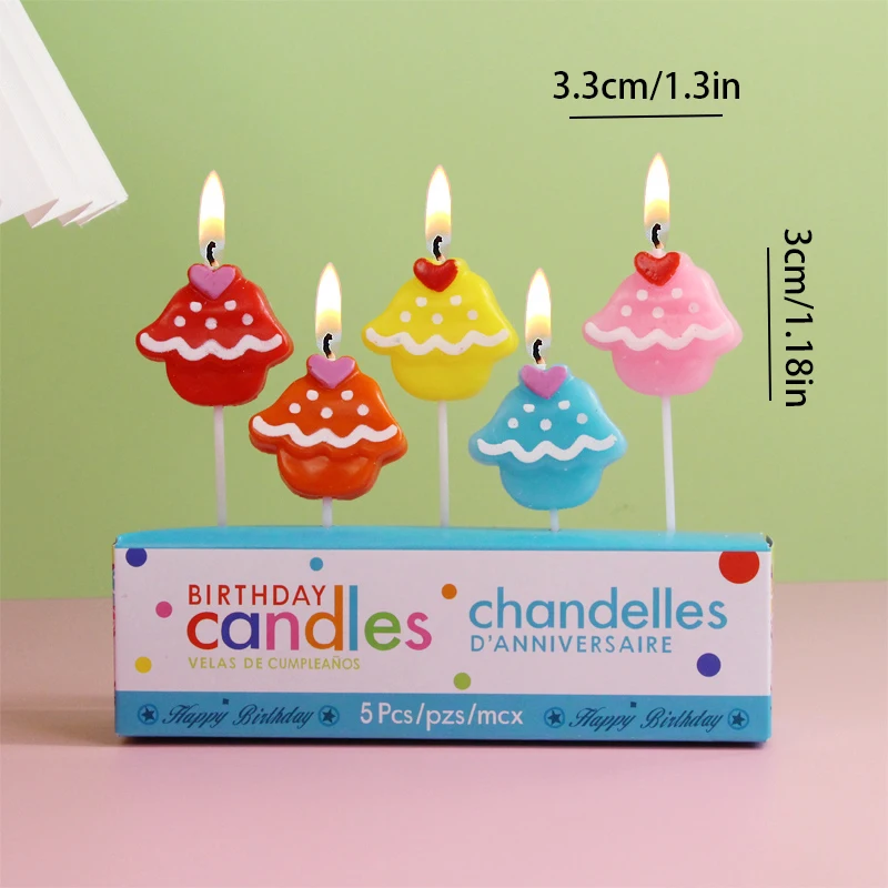 Cartoon Tier Geburtstag Kerze Beliebte Blume Party Hut Kleiner Bär Donut Lächelndes Gesicht Kuchen Kerze Dekoration – Detail 9