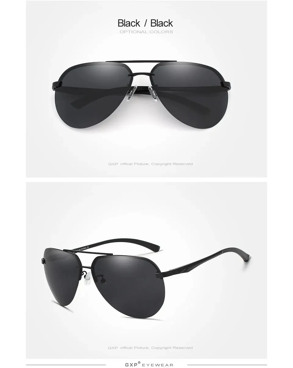 GXP Pilot Randlose Sonnenbrille Polarisierte UV400 Anti-reflexion Trendy Fahren Gläser Frauen Retro Ultraleicht Outdoor Brillen – Detail 7