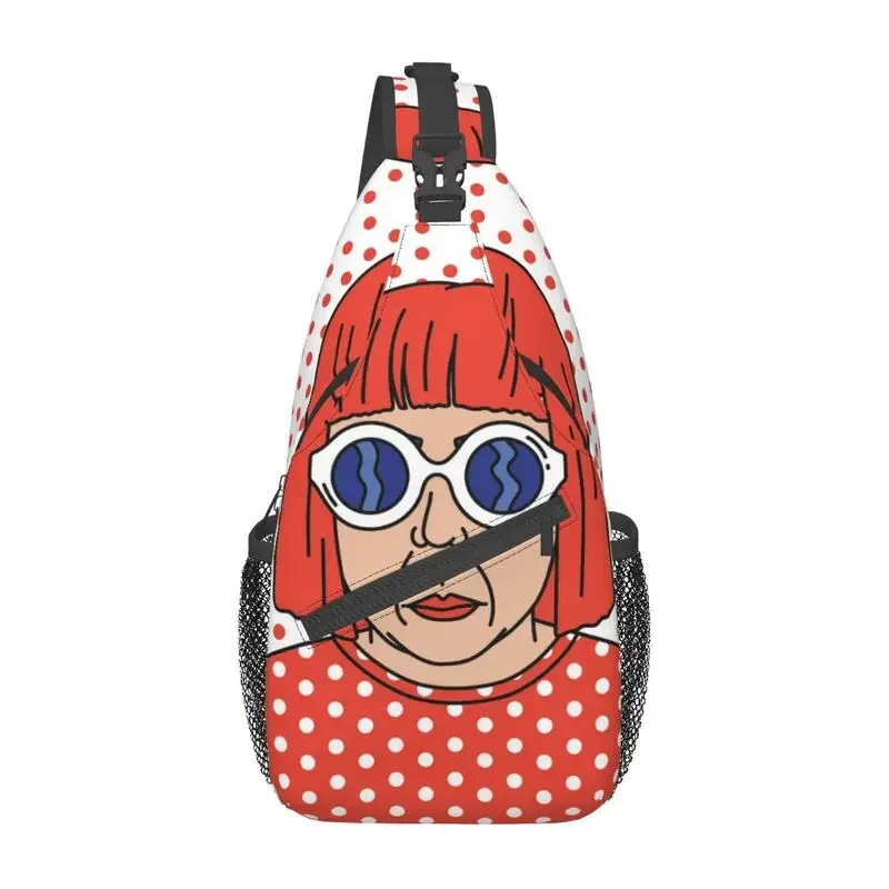 Yayoi Kusama Self Portrait Sling Peito Bolsa Crossbody para Homens, Moda Mochila de Ombro para Camping, Biking