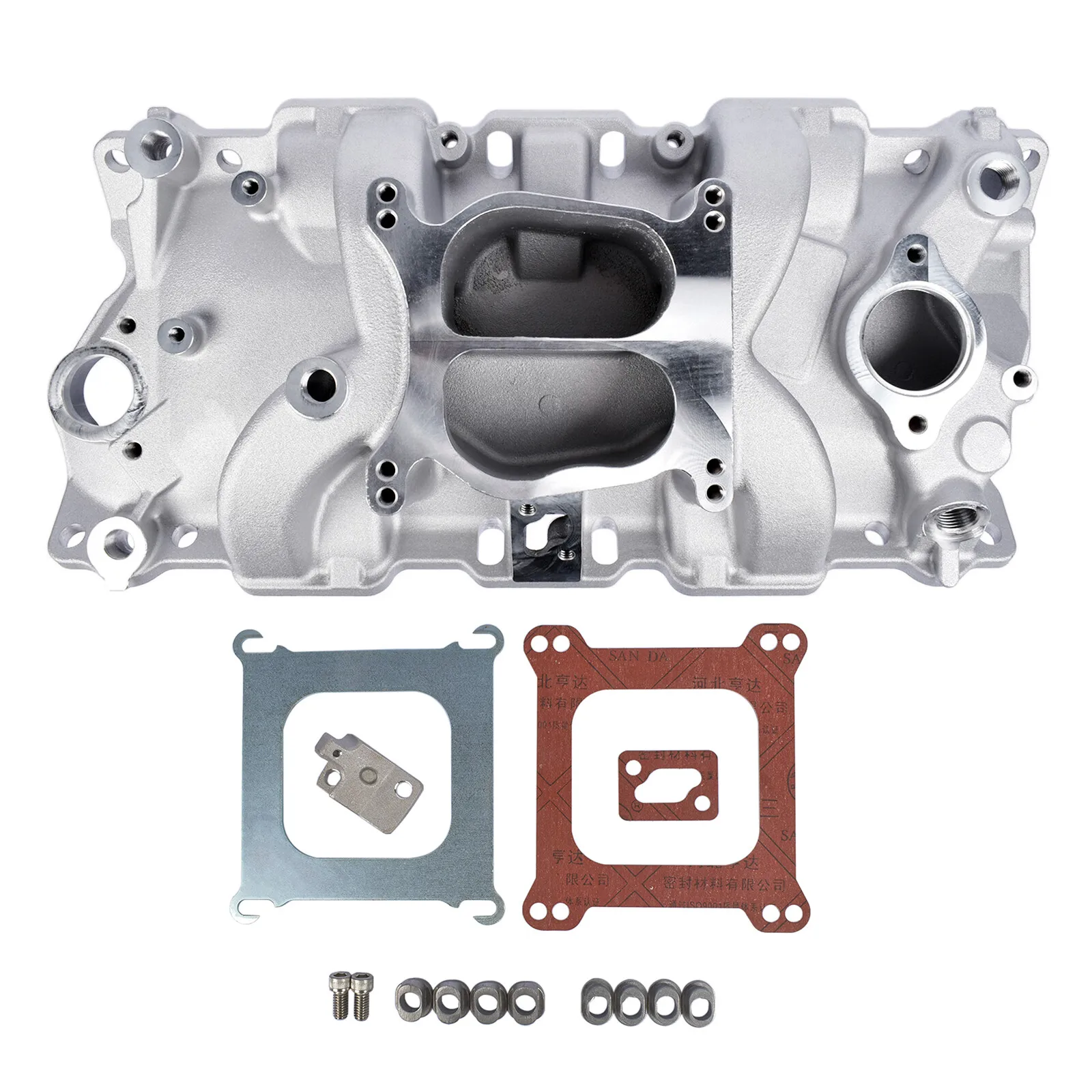 AP02 Dual Plane Intake Manifold 4-Barrel for Small Block Chevy 262 267 283 302 305 307 327 350 4.3 4.9 5.0 5.3 5.7 6.0L V8 82001