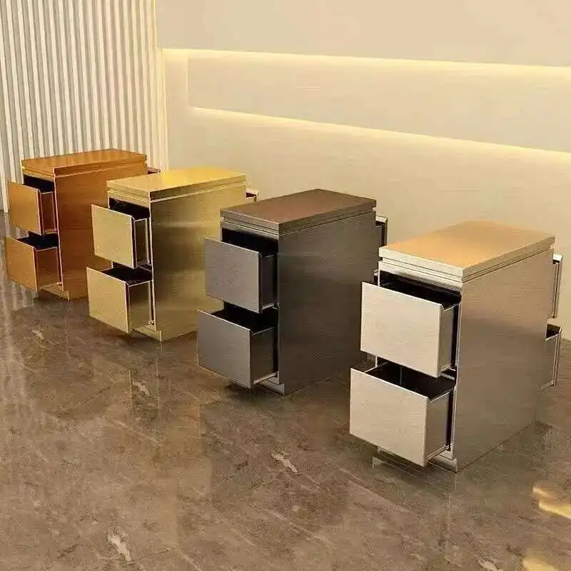 Light Luxury Salon Trolleys Beauty Salon Tool Cart Barber Shop Storage Cart with Drawer Brushed Stainless Steel Salon Furniture