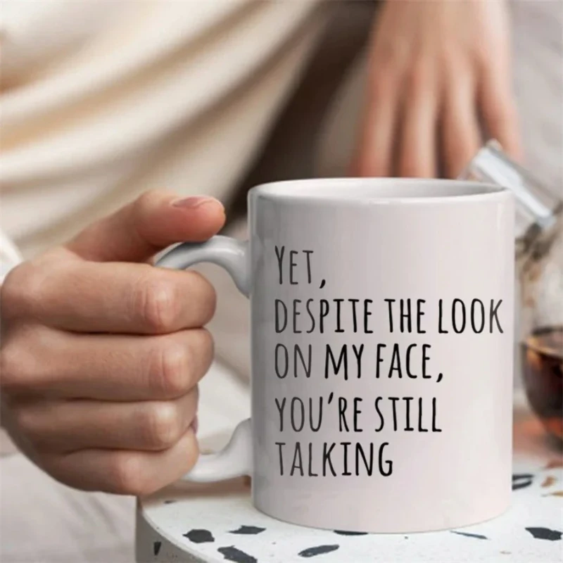 

Чашка феррической коллеги, но Гадкий газет на моем лице, Ты всегда говорить, из новичков, Чайная чашка