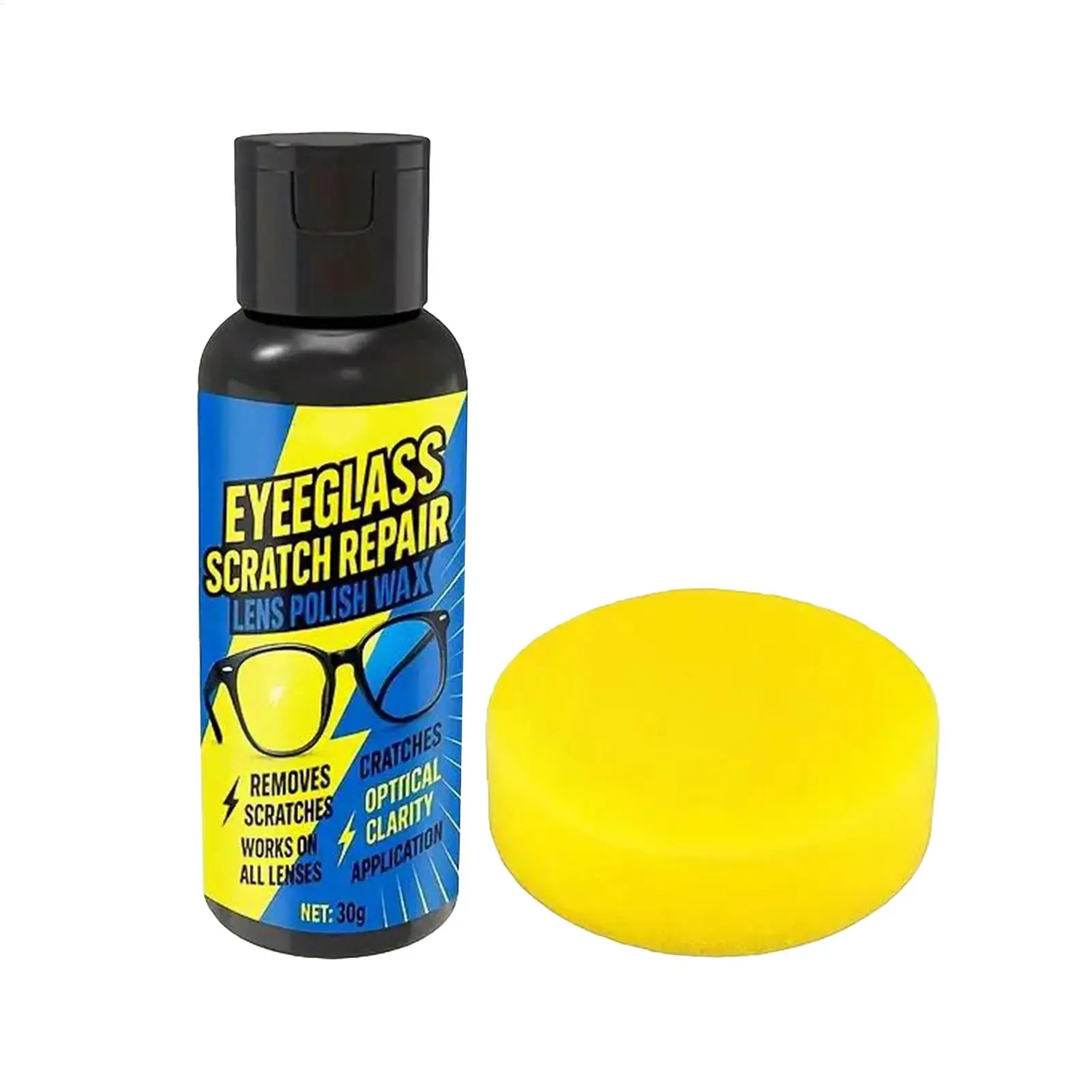 مزيل خدوش النظارات، منظف النظارات الشمسية باللون الأصفر، حل لامع، مزيل الخدوش للنظارات الشمسية وساعة السيارة