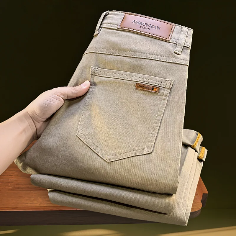 

2025 New Spring Festival Jeans for Men, Water Washed Versatile Small Leggings, Casual Stretch High End Men's Pants