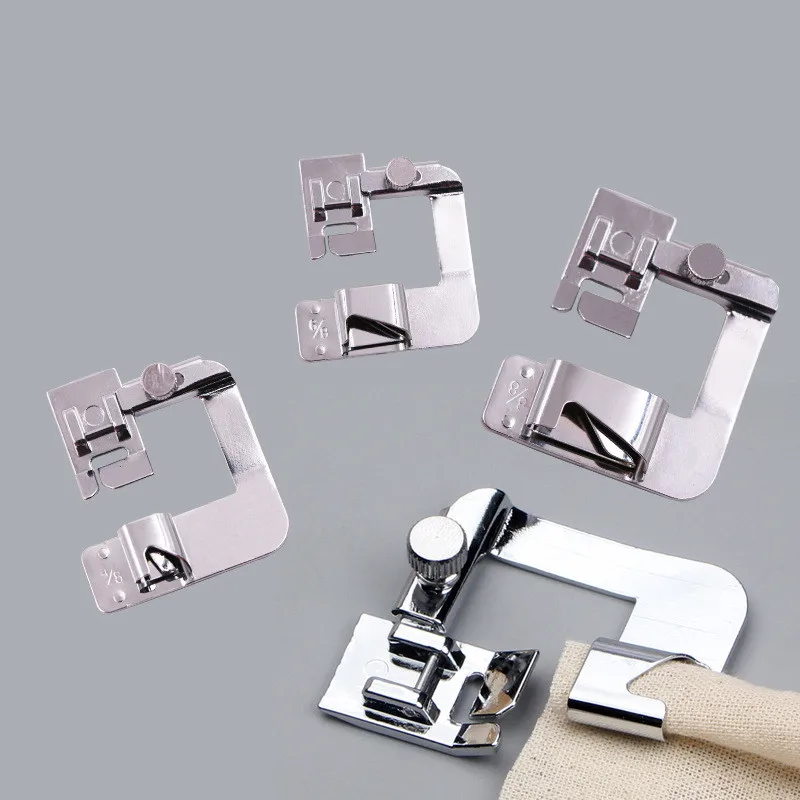 1PCS 12 18 25mm Domestic Sewing Machine Foot Presser Hem Crimping Feet for Brother Singer Sewing Accessories