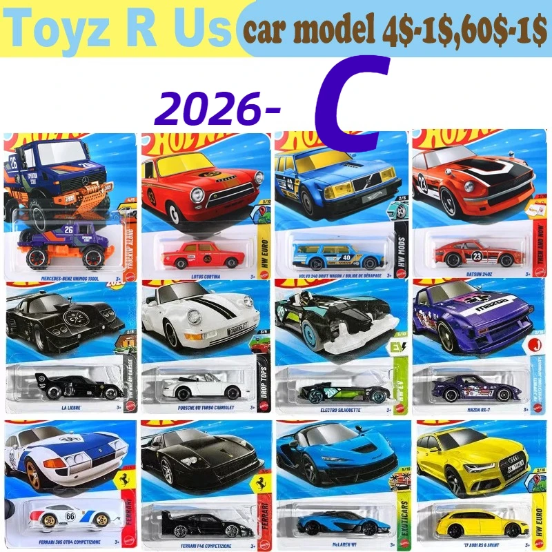 2026C Coches Hot Wheels Originales para Niños, Juguetes a Escala 1/64, Batmobile, Porsche 911 Turbo, Ferrari LA, Liebre, Chevelle, Camaro, Lucid, Regalo