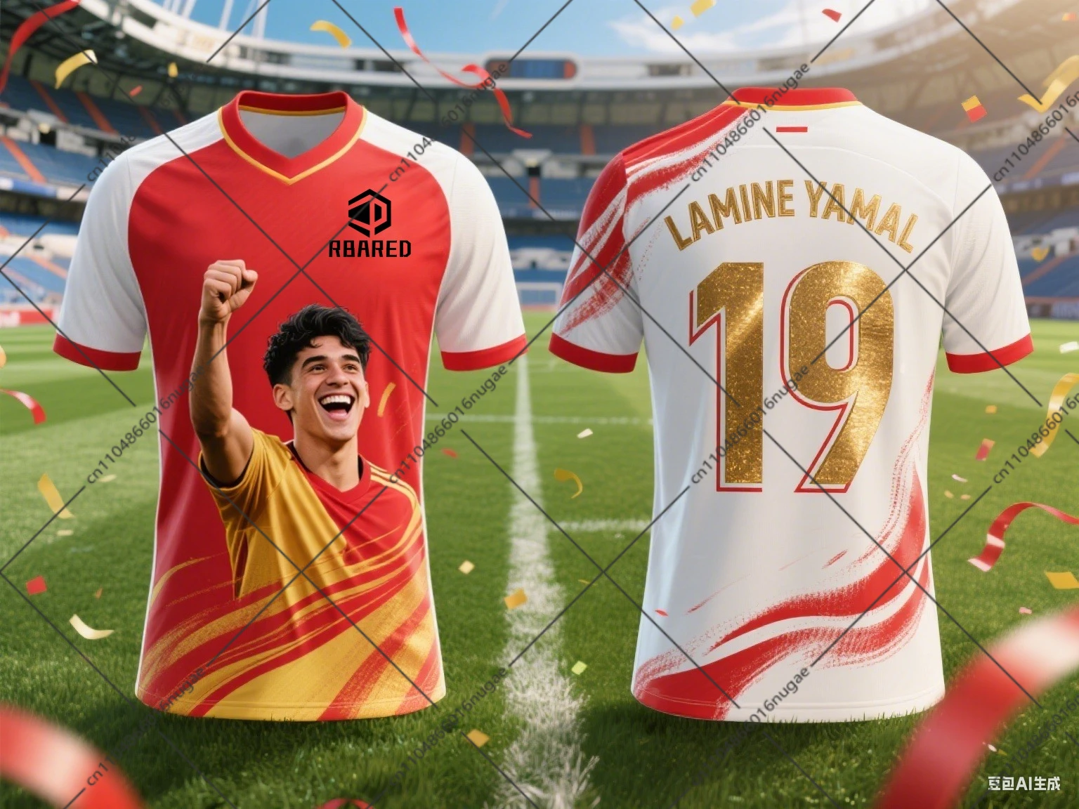 202526 تي شيرت Yamal 3d AI Collaboration - جيرسي صيفي مريح لطيف وأنيق للأطفال والكبار والأولاد والبنات #1