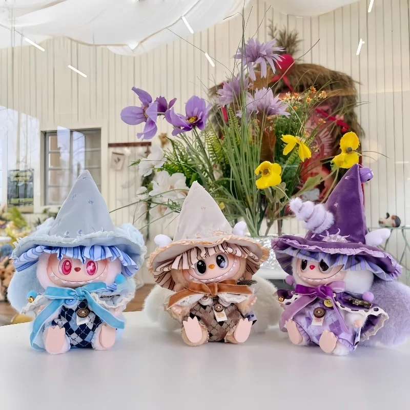 

In Stock Labubu V1 2 3 Clothes Wearing Purple Magician Unicorn Hat Detachable Wings Cute Cartoon Creative Design Gift Toy ﻿