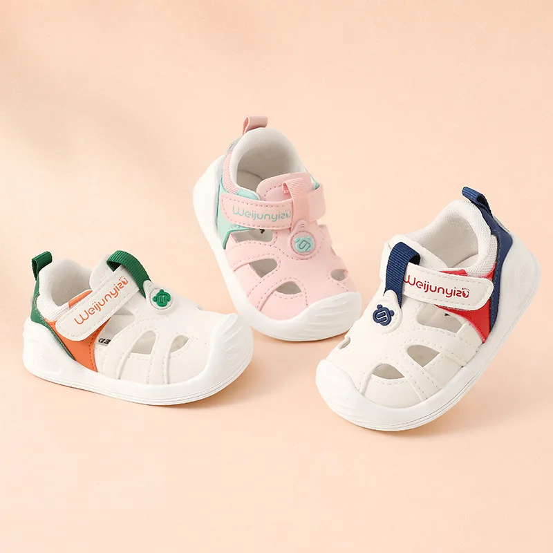 Baby Shoes Boys Girls First Walking Shoes Toddler Non Slip Soft Sole Sneakers Close Toe Outdoor Summer Sandals