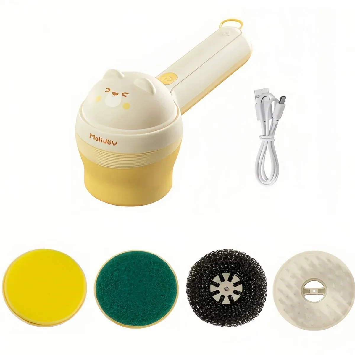 For Home Cleaning Color: Yellow Electric Spin Scrubber Long Lasting Battery Cleaner Battery Operated Household Cleaning