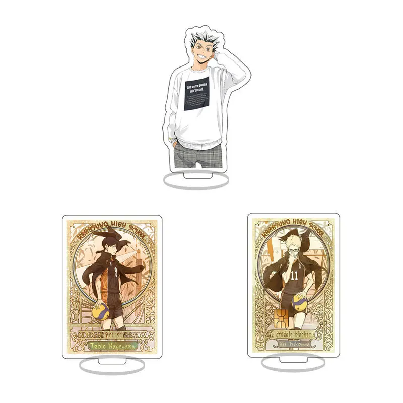 Haikyuu!! 10Cm Acrylic Stand Model Plate Hinata Shoyo Kageyama Tobio Anime Merch Desktop Ornament In Stock Keychain Jewelry