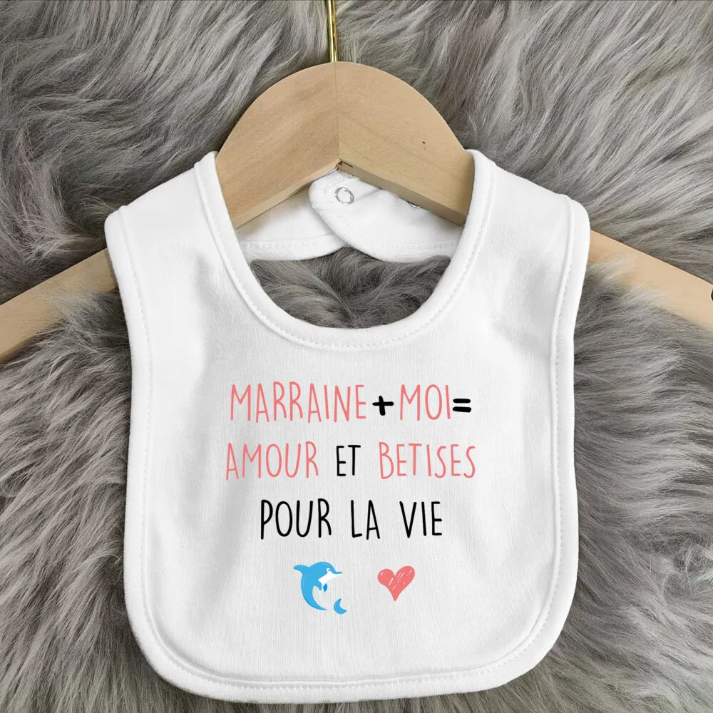 I Have A Crazy Godmother France Cute Baby Outfit Bibs Boys Girls Cotton Bib Print Saliva Towel Infant Outfits Bib Best Gift