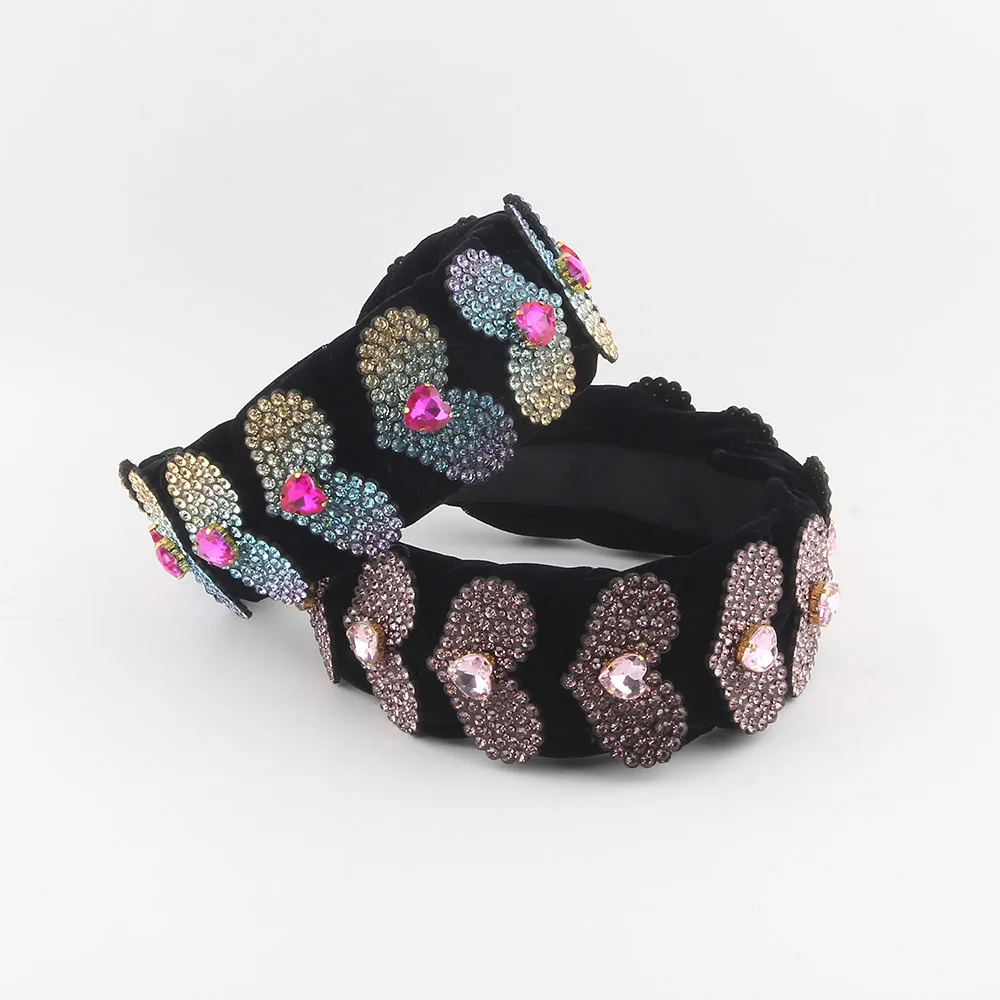 

Baroque Love Sponge Hair Accessories Europe And The United States New High Skull Full Of Rhinestone Headwear 402